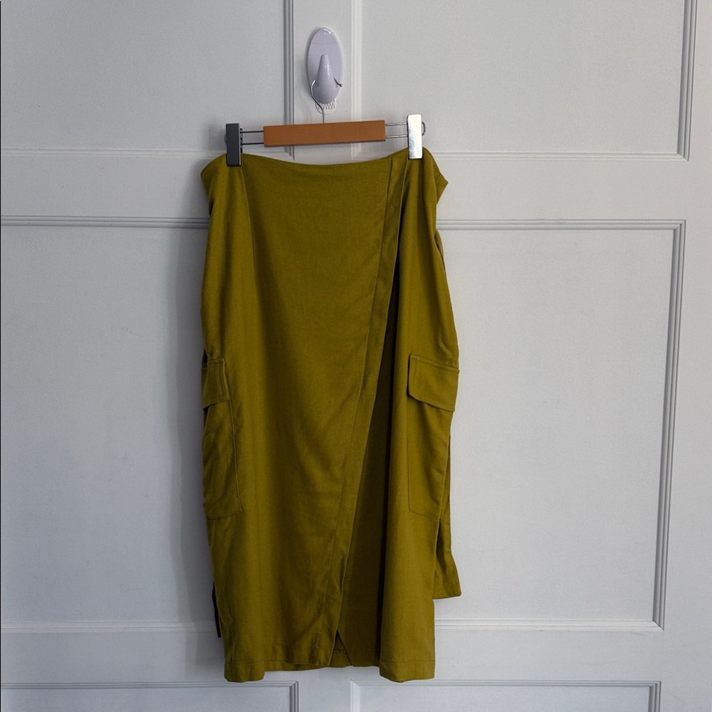 Via Bovio Asymmetrical Olive Green Women's Skirt